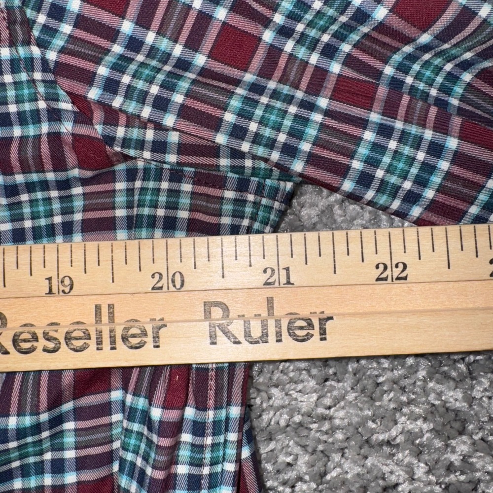 Vineyard Vines OTG Performance Shirt Mens Medium Plaid brrr Cooling Burgundy NEW - Picture 7 of 8
